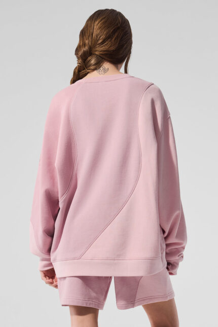 Make Waves Crew Neck Pullover – Sunset Pink Tonal