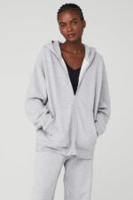 Renown Heavy Weight Full Zip Hoodie – Athletic Heather Grey - Image 5