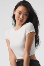 Alosoft Crop Finesse Short Sleeve – White - Image 4