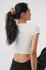 Alosoft Crop Finesse Short Sleeve – White - Image 2