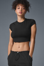 Alosoft Crop Finesse Short Sleeve – Black - Image 5