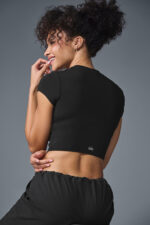 Alosoft Crop Finesse Short Sleeve – Black - Image 3