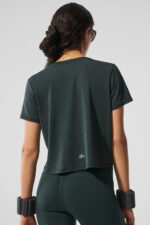 Cropped All Day Short Sleeve – Charcoal Green - Image 2