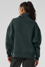 Hazy Mock Neck Pullover – Charcoal Green - Image 4