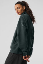 Hazy Mock Neck Pullover – Charcoal Green - Image 2