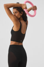 Airlift Mesh Cropped Tempo Tank – Black