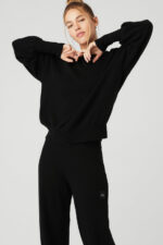 Cashmere Jet Set Crew – Black - Image 5