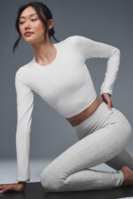 Alosoft Crop Finesse Long Sleeve – White - Image 2