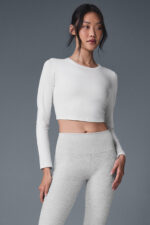 Alosoft Crop Finesse Long Sleeve – White - Image 4