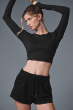 Alosoft Crop Finesse Long Sleeve – Black - Image 2