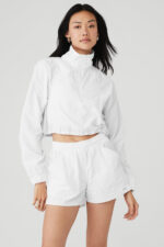 Cropped 1/4 Zip Alumni Pullover – White - Image 3