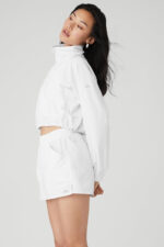 Cropped 1/4 Zip Alumni Pullover – White - Image 5