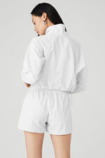 Cropped 1/4 Zip Alumni Pullover – White
