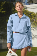 Cropped 1/4 Zip Alumni Pullover – Seashell Blue - Image 3