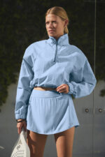 Cropped 1/4 Zip Alumni Pullover – Seashell Blue - Image 2