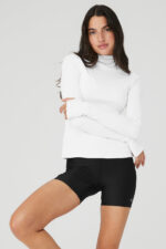 Alosoft Ribbed Frontrunner Long Sleeve – White - Image 3