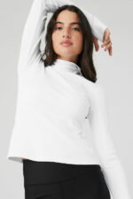 Alosoft Ribbed Frontrunner Long Sleeve – White - Image 4