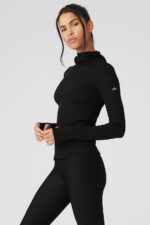 Alosoft Ribbed Frontrunner Long Sleeve – Black