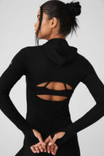 Alosoft Ribbed Frontrunner Long Sleeve – Black - Image 3