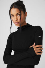 Alosoft Ribbed Frontrunner Long Sleeve – Black - Image 2