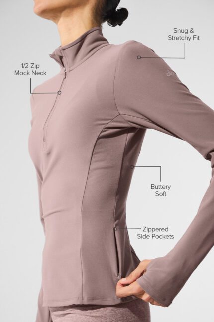Alosoft 1/2 Zip Rapid Pullover – Mushroom