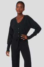 Cashmere Jet Set Cardigan – Black