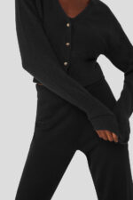 Cashmere Jet Set Cardigan – Black - Image 4