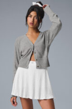 Cashmere Jet Set Cardigan – Dove Grey Heather - Image 3