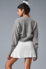 Cashmere Jet Set Cardigan – Dove Grey Heather - Image 4