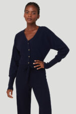Cashmere Jet Set Cardigan – Navy - Image 4