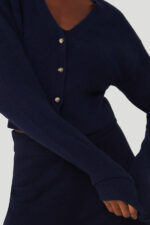 Cashmere Jet Set Cardigan – Navy - Image 2