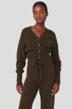 Cashmere Jet Set Cardigan – Espresso - Image 5