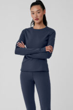 Airbrush Winter Warm Nocturne Long Sleeve – Navy - Image 4