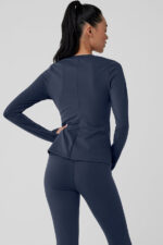 Airbrush Winter Warm Nocturne Long Sleeve – Navy - Image 2