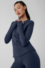 Airbrush Winter Warm Nocturne Long Sleeve – Navy - Image 5