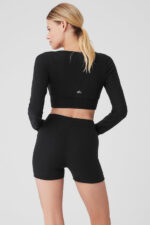 Alolux Cropped Me Time Cardigan – Black - Image 3
