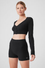 Alolux Cropped Me Time Cardigan – Black - Image 5