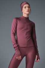 Airlift Winter Warm 1/4 Zip Long Sleeve – Burgundy Truffle - Image 3
