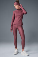 Airlift Winter Warm 1/4 Zip Long Sleeve – Burgundy Truffle - Image 4