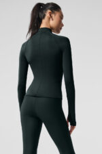 Airlift Winter Warm 1/4 Zip Long Sleeve – Charcoal Green - Image 4