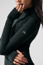 Airlift Winter Warm 1/4 Zip Long Sleeve – Charcoal Green - Image 3