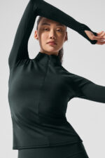 Airlift Winter Warm 1/4 Zip Long Sleeve – Charcoal Green - Image 2