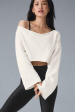 Cropped Barre Shoulder Coverup – Ivory - Image 2