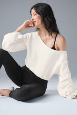 Cropped Barre Shoulder Coverup – Ivory - Image 5