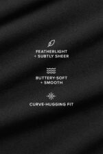 Asymmetric Sheer Glow Long Sleeve – Black