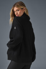 Hazy Mock Neck Pullover – Black - Image 3