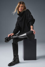 Hazy Mock Neck Pullover – Black - Image 5