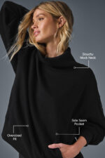 Hazy Mock Neck Pullover – Black - Image 4
