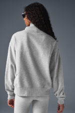Hazy Mock Neck Pullover – Athletic Heather Grey - Image 3
