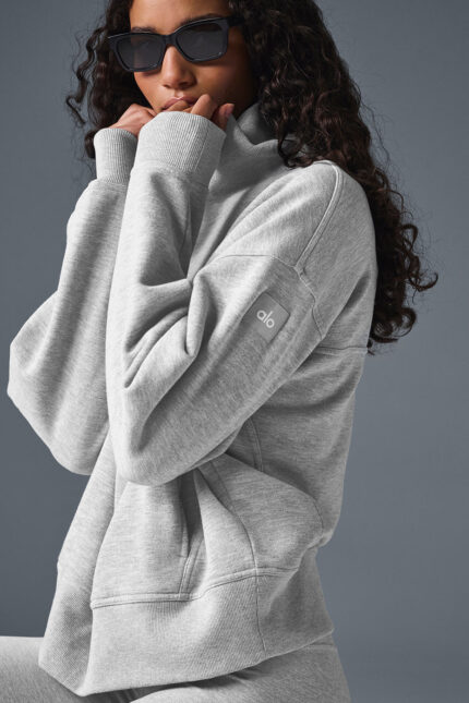 Hazy Mock Neck Pullover – Athletic Heather Grey